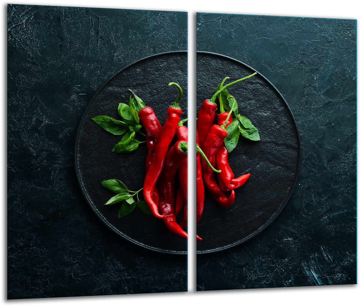 TMK ArtDeko - Snijplank - 30x52cm - Chilli Design - Glas - Inductie geschikt