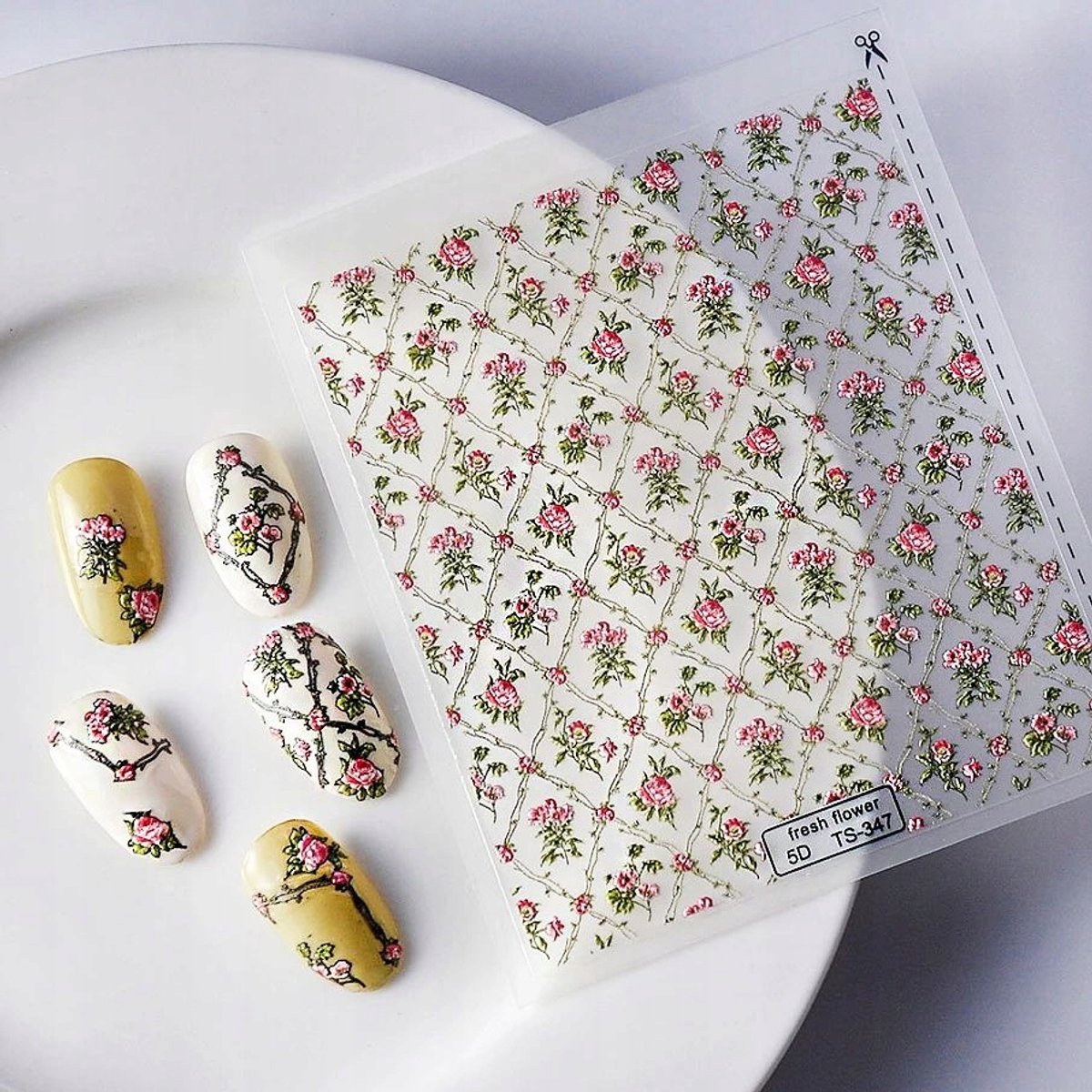 Frezarkowo - 3D Nagelstickers - Zelfklevend - Bloemen