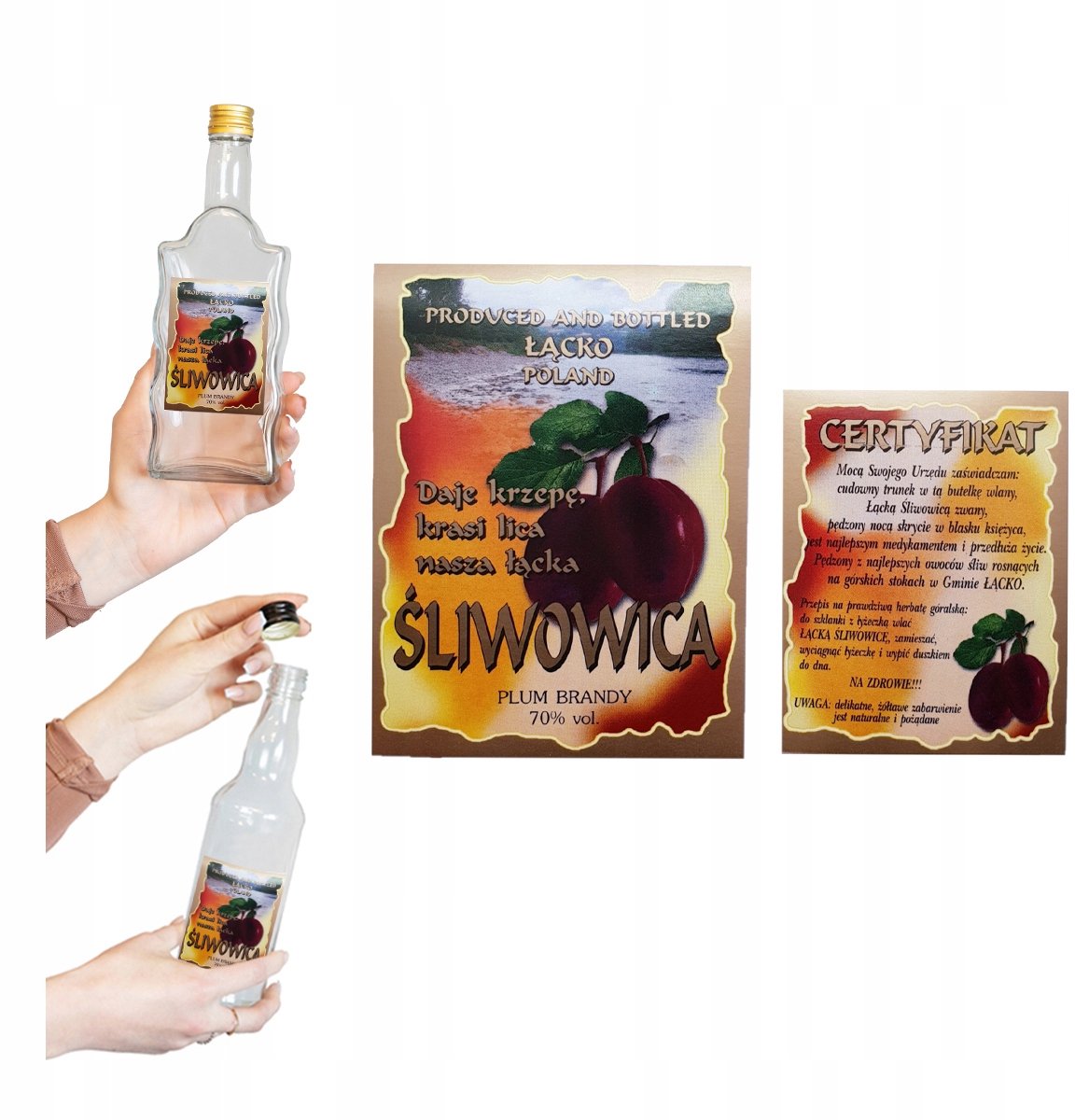 Bimberek - Zelfklevende Wodkaetiketten - 10 Verschillende Ontwerpen - Hoogwaardige Papieren Stickers - Beschikbaar met Banderol