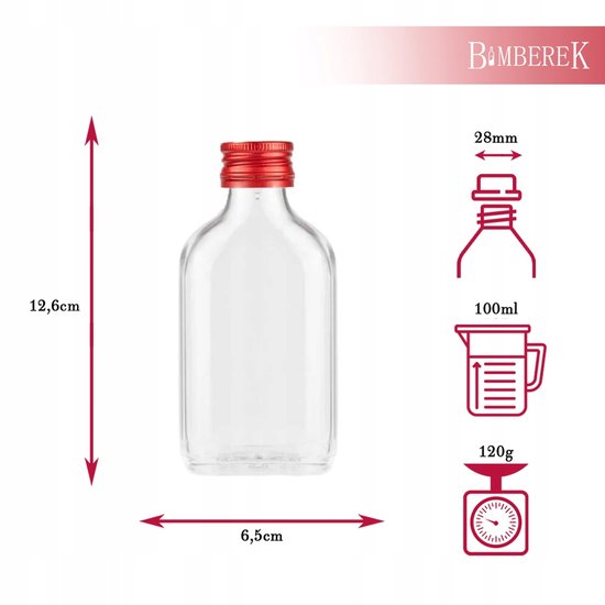 Bimberek - Flaconset 5x - 100ml - Glazen Schenkfles - Cadeau Voor Bruiloft van Bimberek — afbeelding 4