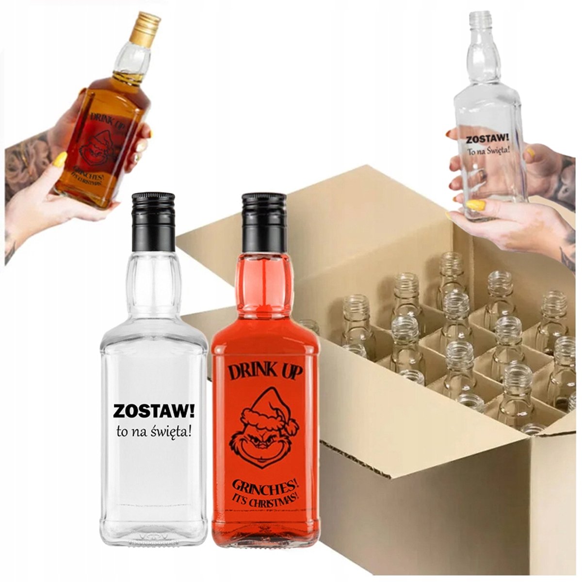 Bimberek Daniels - Decoratieve Fles - Kerstdesign - 500ml - Geschenkverpakking