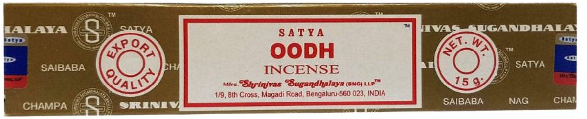 Satya OODH Serie - Wierookstokjes - 15g - Belangrijkste Componenten: Harsen, Essentiële Olie