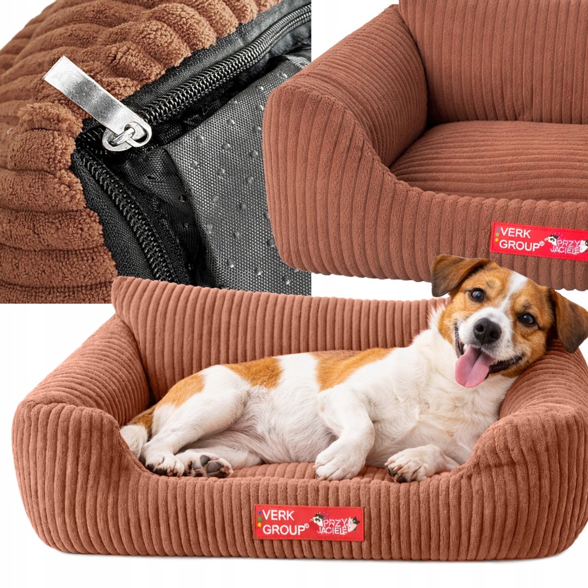 Przyjaciele - Pluche Dierenbed - Corduroy - Antislip - Bruin - M