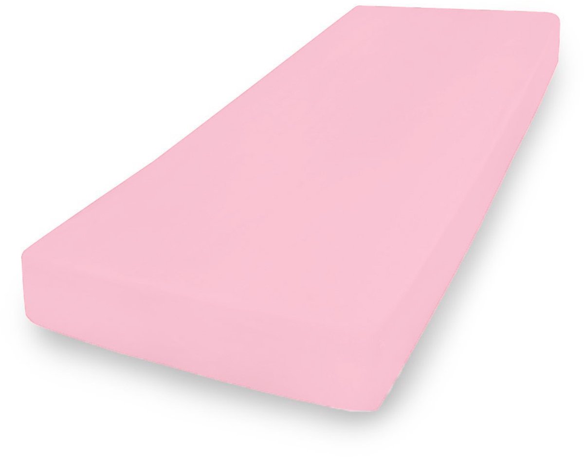 Matex Jersey hoeslaken 180x200x20 cm roze, 100% katoen, met elastiek