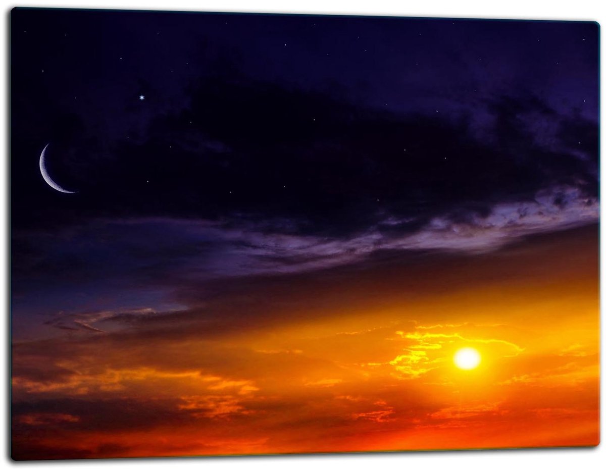TMK ArtDeko - Snijplank van Glas - 52x40 cm - Inductieplaat Bescherming - Levendige Kleuren