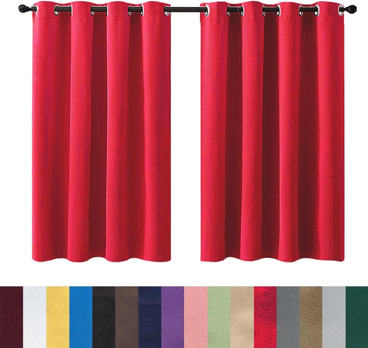 Thermisch Gordijn - Verduisterend Paneel - Warmte Isolatie - Wasbaar Polyester - 120x70 cm - Rood