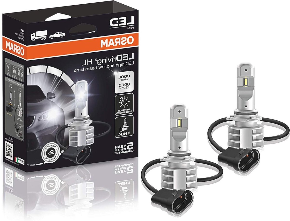 LED Koplampen Set - Auto Verlichting - Betere Zichtbaarheid - Koel Wit Licht - Set van 2 - Wit