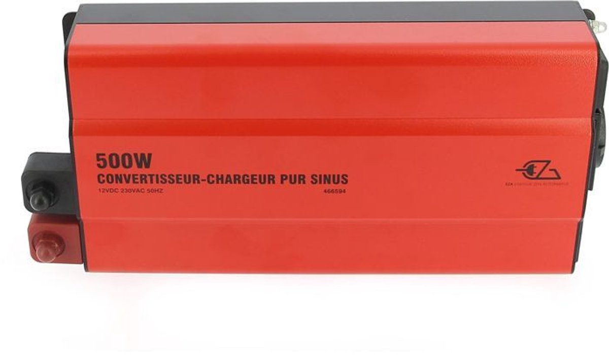 Omvormer-lader - EZA - Zuivere sinusgolf 500W - Zuivere sinusgolf - 10A lader - Compatibel met AGM/gel/lithium-accu's