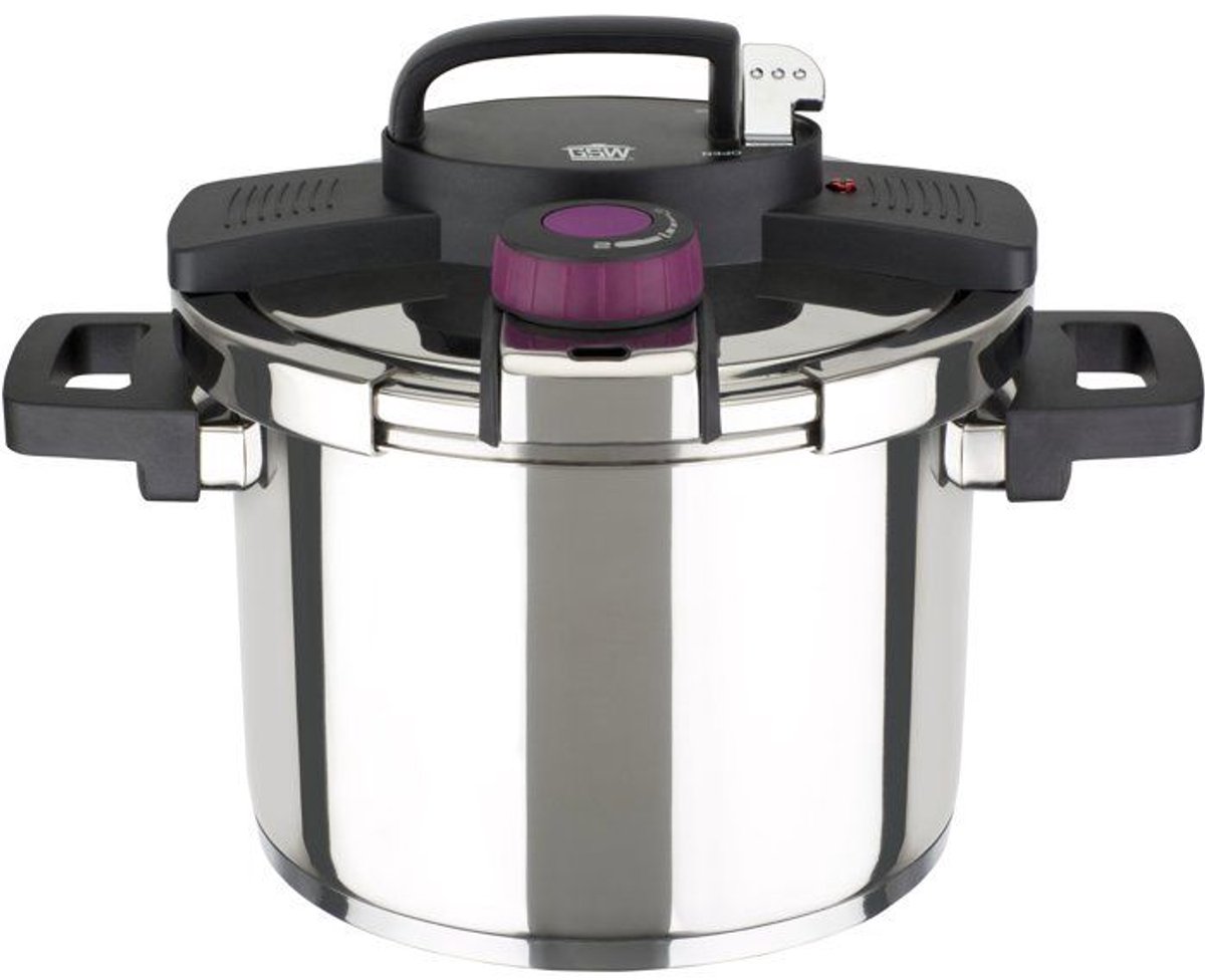 Snelkookpan - Inductie - GSW - Easy Click - 6 liter - Ø 22 cm - Massief 18/10 staal