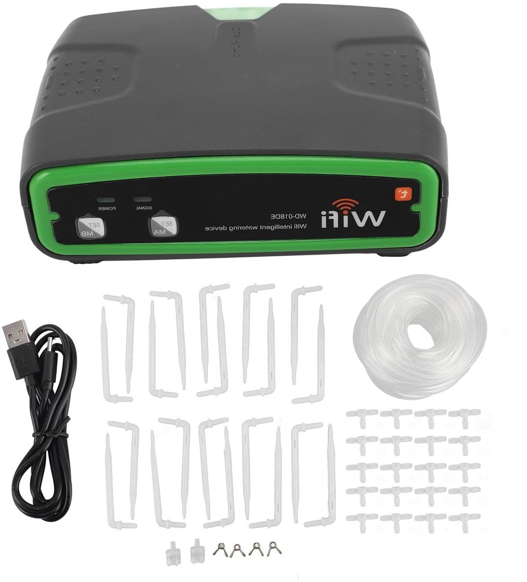 Dubbele Pomp Wifi Zelfwateringssysteem met Afstandsbediening, Anti-slip Voetpads, Bescherming voor Planten en Verborgen Haken, Batterijgevoed voor Thuisgebruik