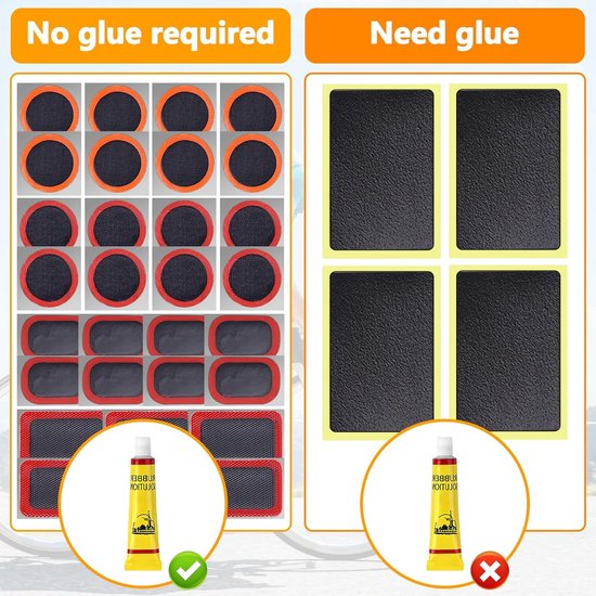 Fietsband Reparatiekit - Bandenplak Set - Fietsbanden Repareren - 44 Delige Set - S - Zwart — afbeelding 4
