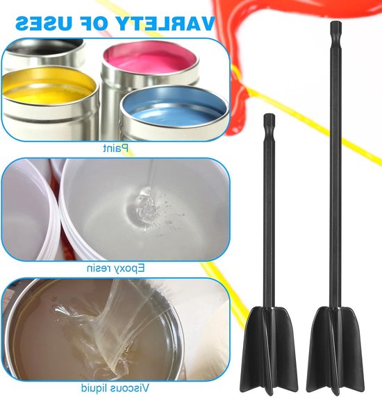 6-delige Boormixer Accessoire Set, Herbruikbare Epoxy Mixer voor 1/4" Boor, Ideaal voor het Mengen van Epoxyhars, Verf en Keramische Glazuur — afbeelding 4