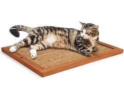 Cat Scratching Post - BXL Natural Wooden Sisal Cat Wall Scraper, Floor Wall Mount, Vertical Cat Scratching Pad for Indoor Cats Adults Kittens Furniture Protector for Cat Wall