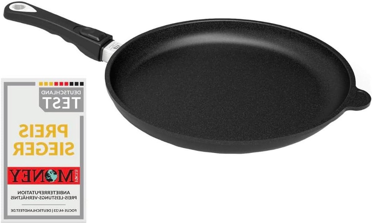 Braadpan met Afneembare Steel - Zwenkpan Koekenpan - Inductie Koken - Extra Dikke Bodem - 32 cm Diameter - Grijs