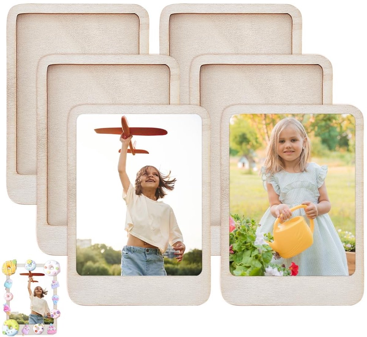 Cosensi - Mini Fotolijsten - Houten Gegraveerde Fotolijsten - Perfect voor Gelegenheden - 10x7 cm - Unieke Geschenken - Voor Moederdag en Verjaardagen