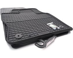 Rubberen Matten Set - Vloermatten Auto - Interieur Beschermen - 1cm Hoge Rand - 4 Delig - Zwart