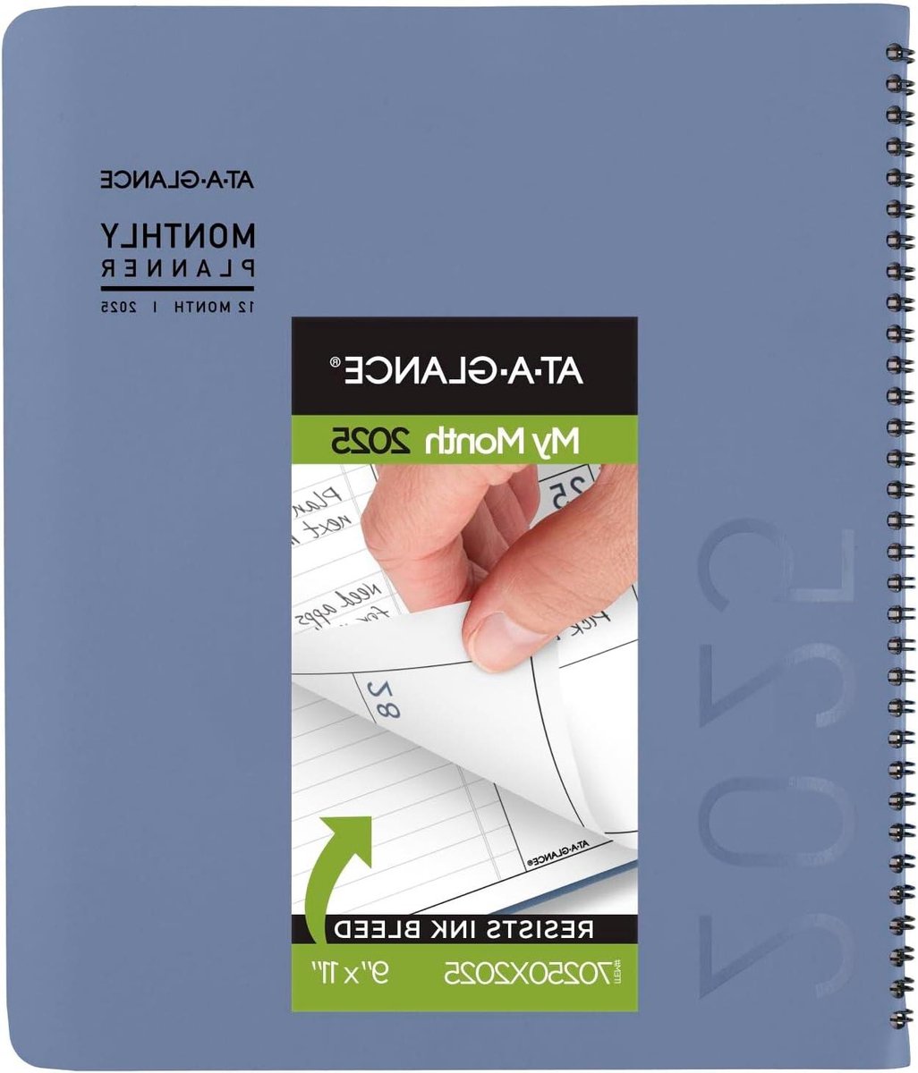 Maandelijkse Planner 2025 - Afsprakenboek Agenda - Jaar Doorplanning - Inktbestendig Papier - 9 x 11 inch - Leisteenblauw