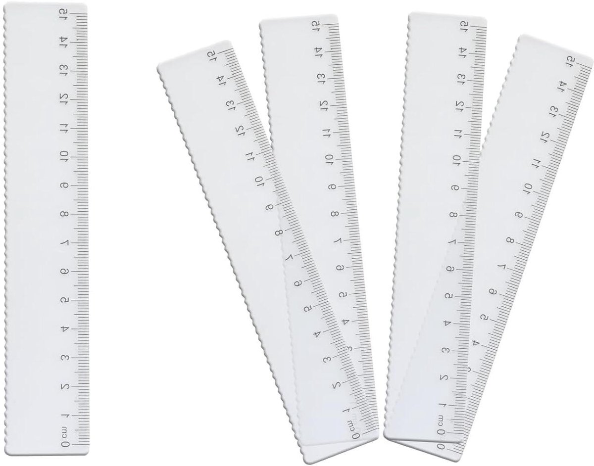 Plastic Liniaal - Meetlat Transparant - Nauwkeurig Meten Tekenen - Reliëf Cimeter Indeling - 15 cm - Transparant