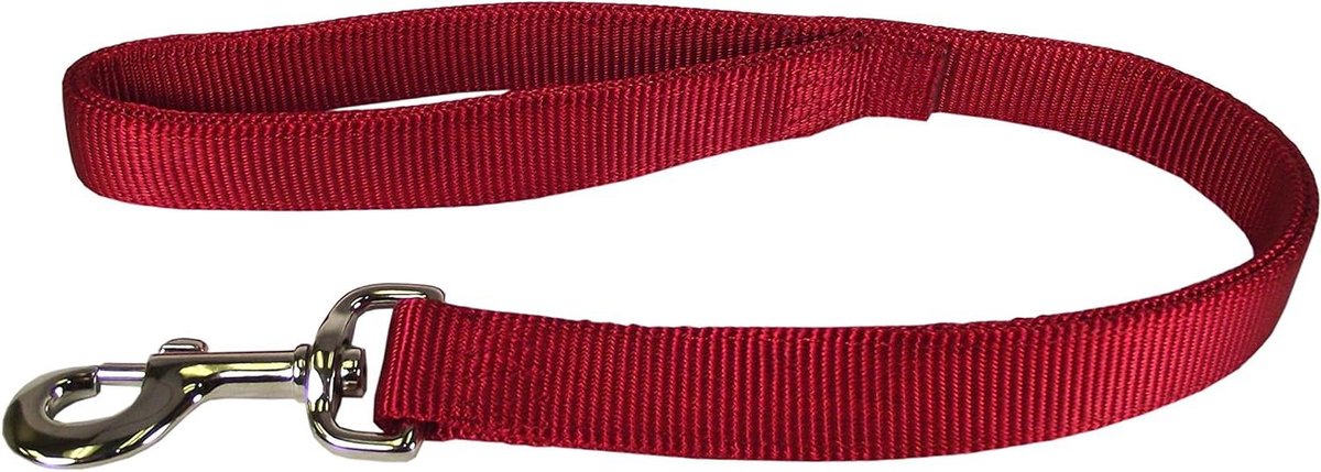 Hondenverkeerslijn - Dubbele nylon riem - Verkeer leiden - Dubbel dik nylon - 1 x 18 Inch - Rood