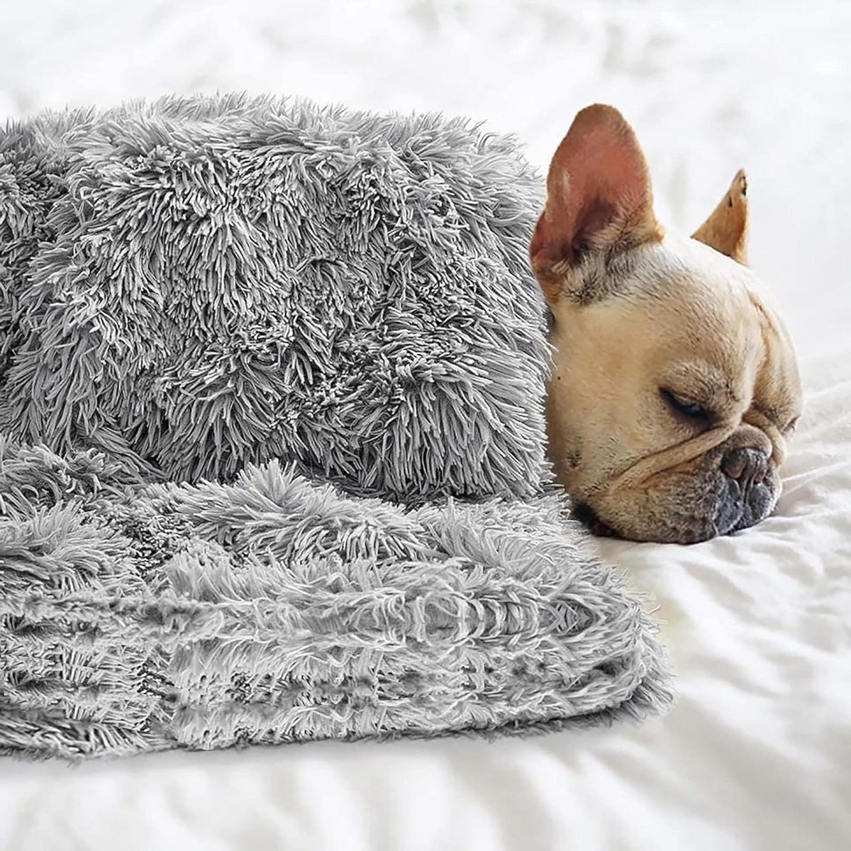 Huisdier Dekens - Katten Deken Puppy - Huisdieren Warm Houden - Omkeerbare Sherpa Fleece - 76 x 50 cm - Grijs