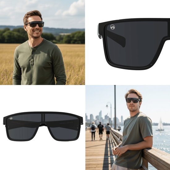 MowMow Horizon Zonnebril - Gepolariseerd - Heren - Dames - Zwart frame van Merkloos — afbeelding 5