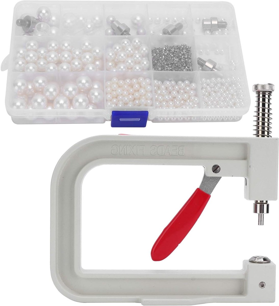 Handmatige parelzetmachine voor DIY projecten, gereedschap voor het bevestigen van parels, knopen en handgemaakte kralenaccessoires