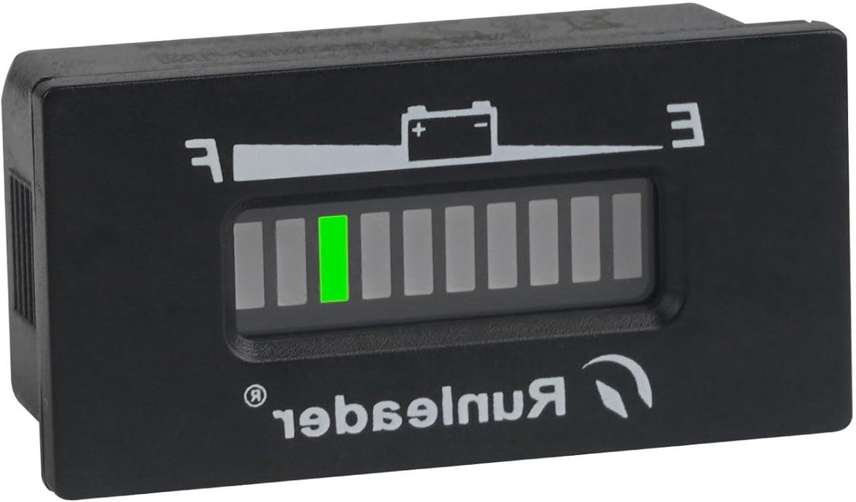 LED Batterij Indicator - Accu Monitor - Batterij Status Weergeven - Water- en Schokbestendig - 12V tot 48V - Zwart