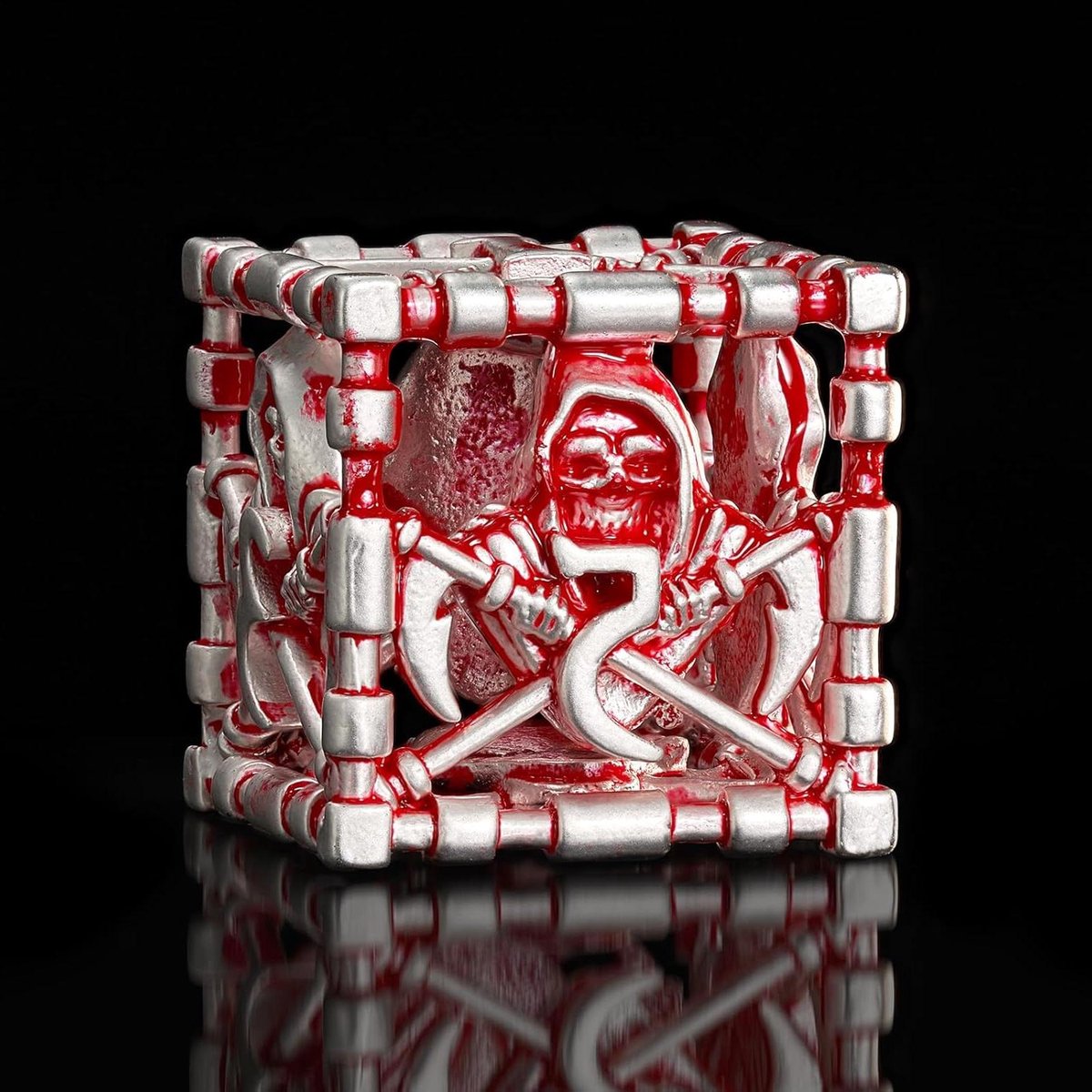 Holle DND Dobbelstenen - RPG Dobbelstenen Set - Tafelspel Spelen - Uitgesneden Grim Reaper Patroon - 7 Stuks