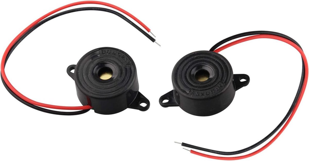 Actieve Zoemer - Elektronische Buzzer Geluid - Alarm Meldingen Geven - Continu Geluid - 120mm Kabel - Zwart