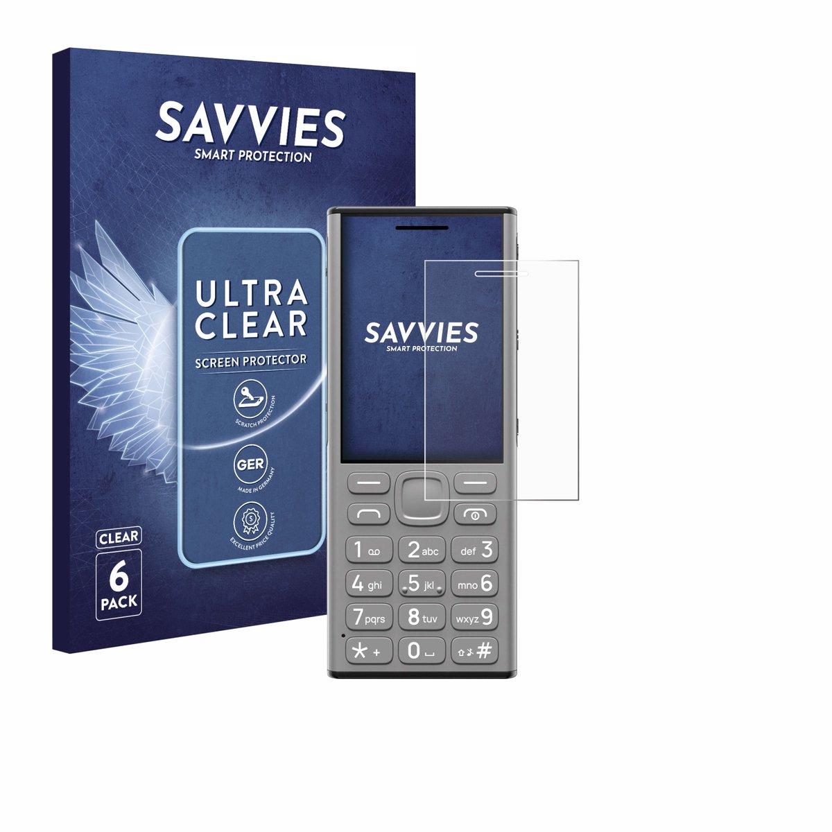 Savvies - Screenprotector voor Nokia 130 Music - Folie Beschermfolie transparant 6 Stuks