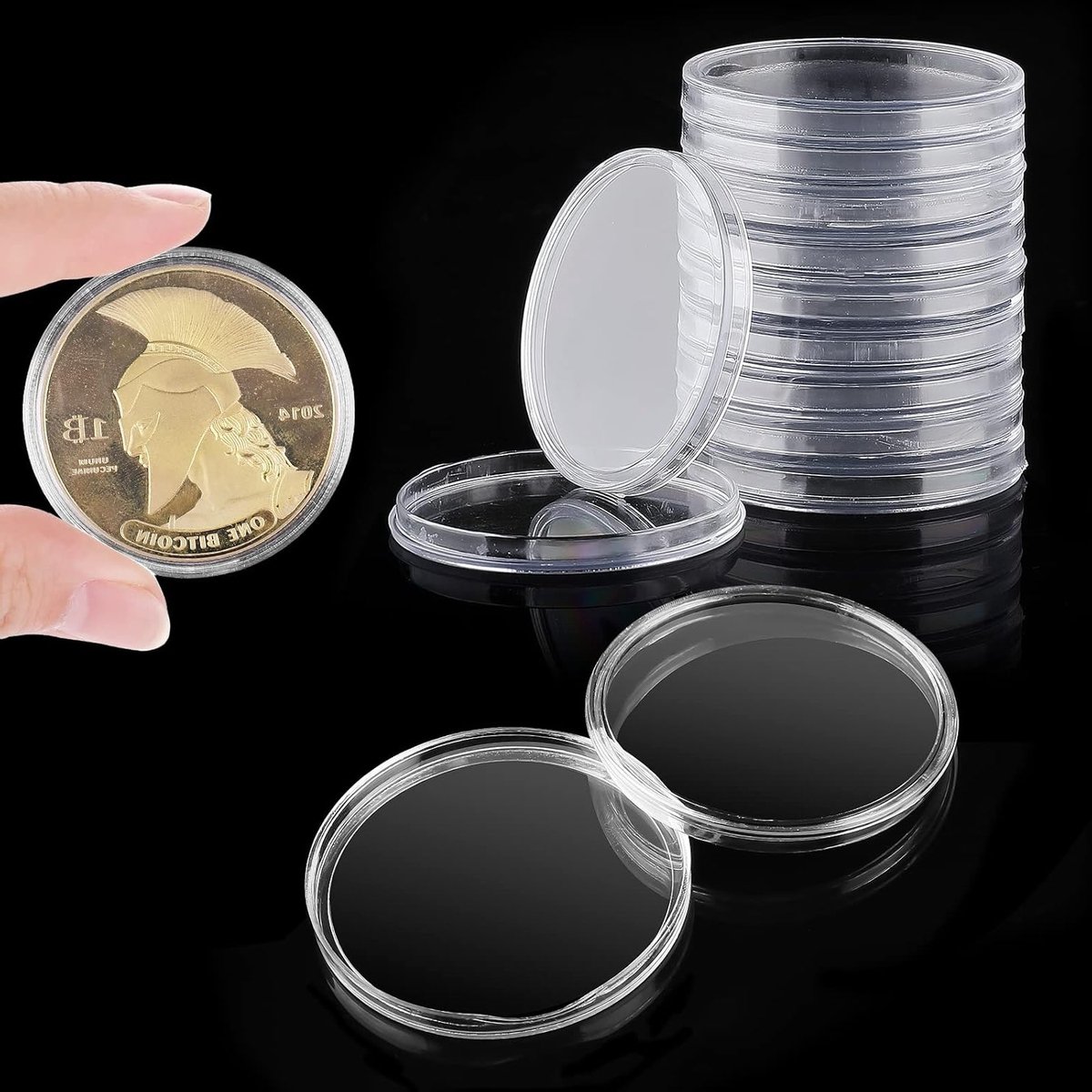20 Stuks Ronde Plastic Muntcapsules 40mm - Duidelijke Bescherming voor Verzamelobjecten en Muntverzameling