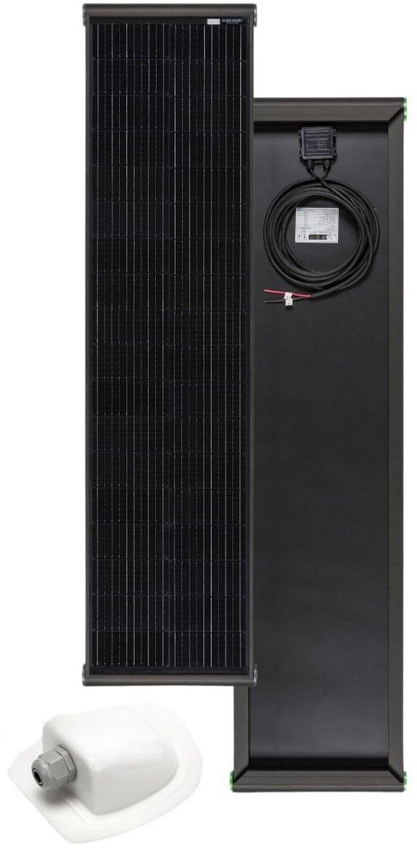 Zonnepaneel Camper - Zonne-energie Paneel - Energie Opwekken - Smal Profiel - 161.5 x 41.5 cm - Zwart