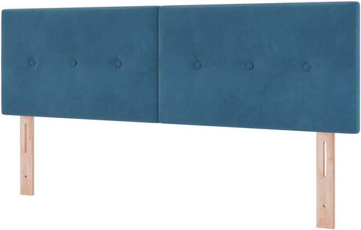 Hoofdbord Gestoffeerd - Bed Hoofdeinde - Ontspannen in Bed - Verstelbare Hoogte - 144 x 7 x 88 cm - Donkerblauw