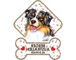 Hond Aan Boord Bord - Huisdier Sticker - Veiligheid Auto - Zuignap Bevestiging - 20 x 16.5 cm - Multicolor