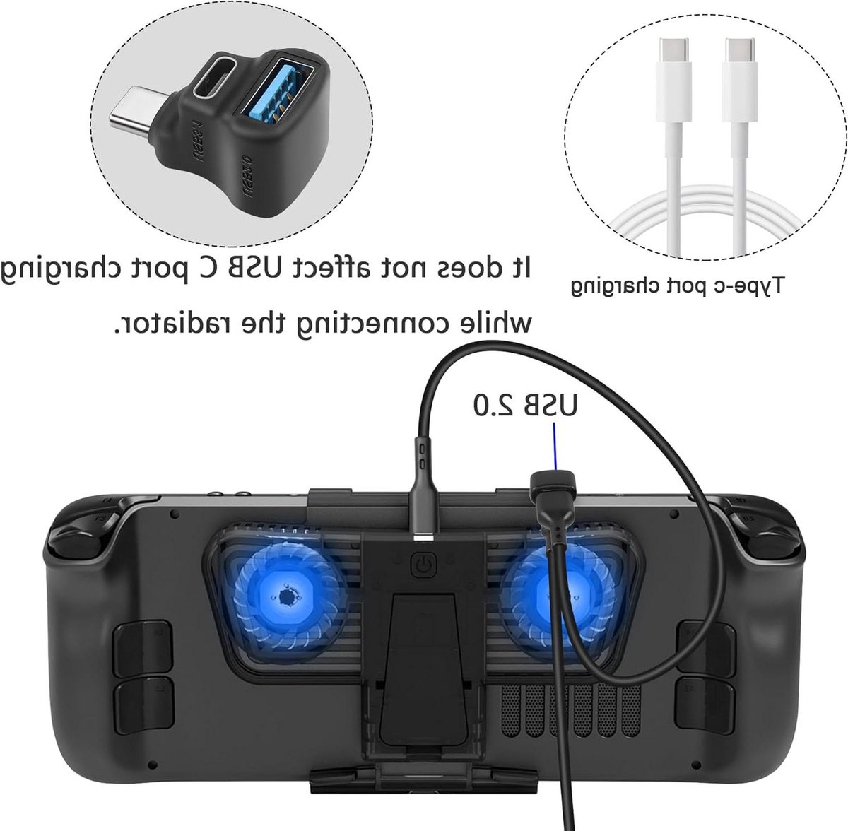 USB C Splitter Adapter - Type C Hub - Apparaten Koppelen - 8K Video Output - 100W Laden - Zwart