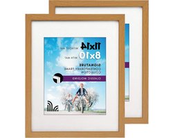 Americanflat 11x14 eiken fotolijst met breekbaar glas - geeft 8x10 foto's met mat of 11x14 zonder mat - 2 stuks