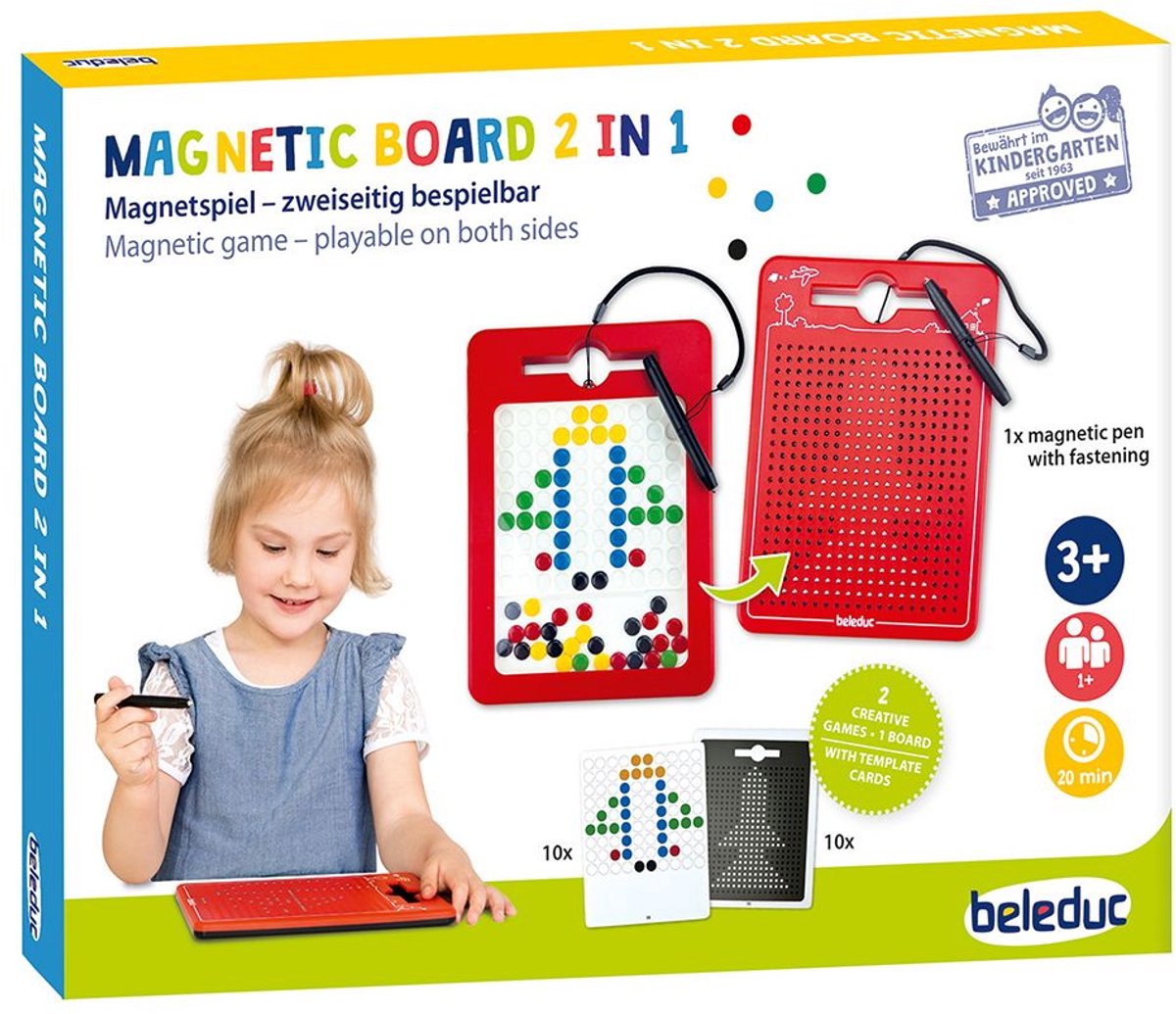 Beleduc magnetisch speelgoed Magnetboard 2 in 1 educatief spel.