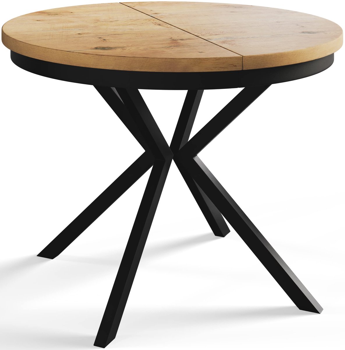 Uittrekbare Eettafel Bergo, Tafel 120-200 cm, Keukentafel, Lichtbruin