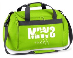 minimutz Sporttas, zwemmen, voor kinderen, personaliseerbaar met naam, zwemtas, zwemtas, voor meisjes en jongens, groen, ca. 54 x 28 x 26 cm