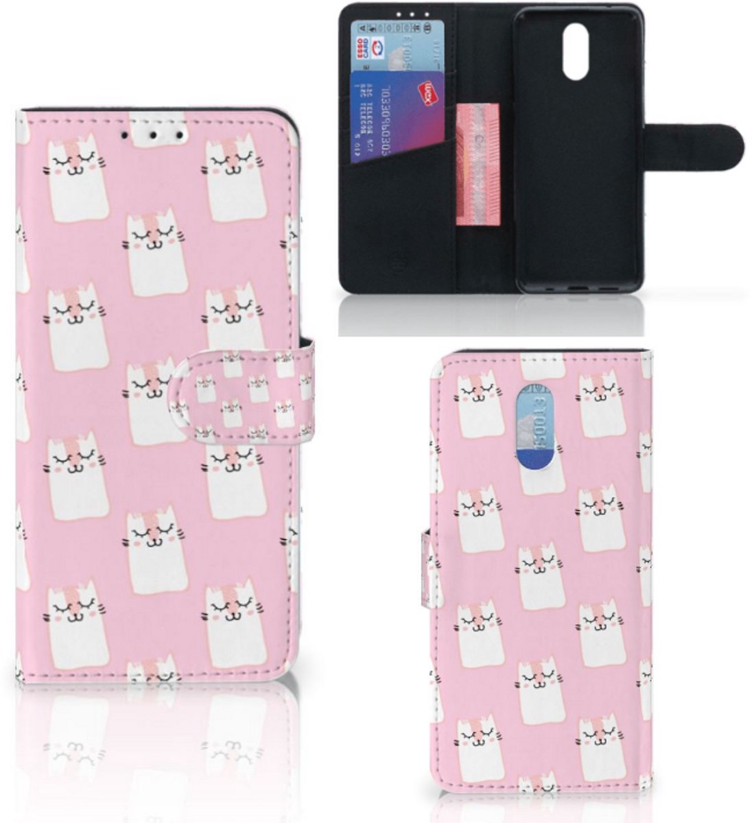 Nokia 2.3 Telefoonhoesje met Pasjes Sleeping Cats