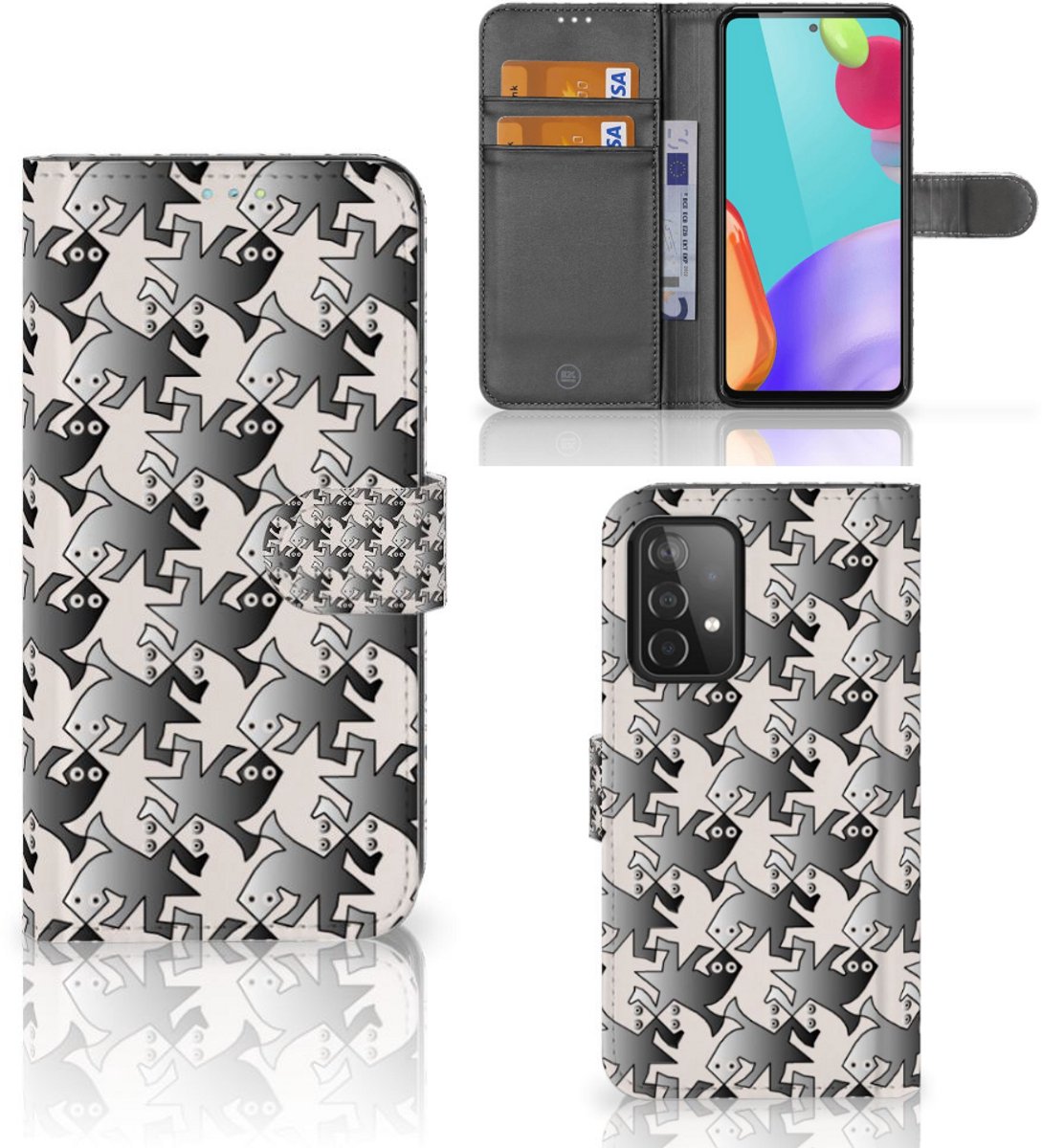 Book Case voor Samsung Galaxy A52 Telefoonhoesje met Pasjes Salamander Grey