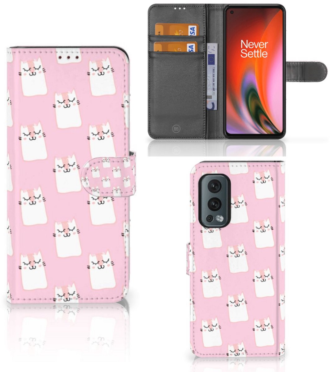 OnePlus Nord 2 5G Telefoonhoesje met Pasjes Sleeping Cats