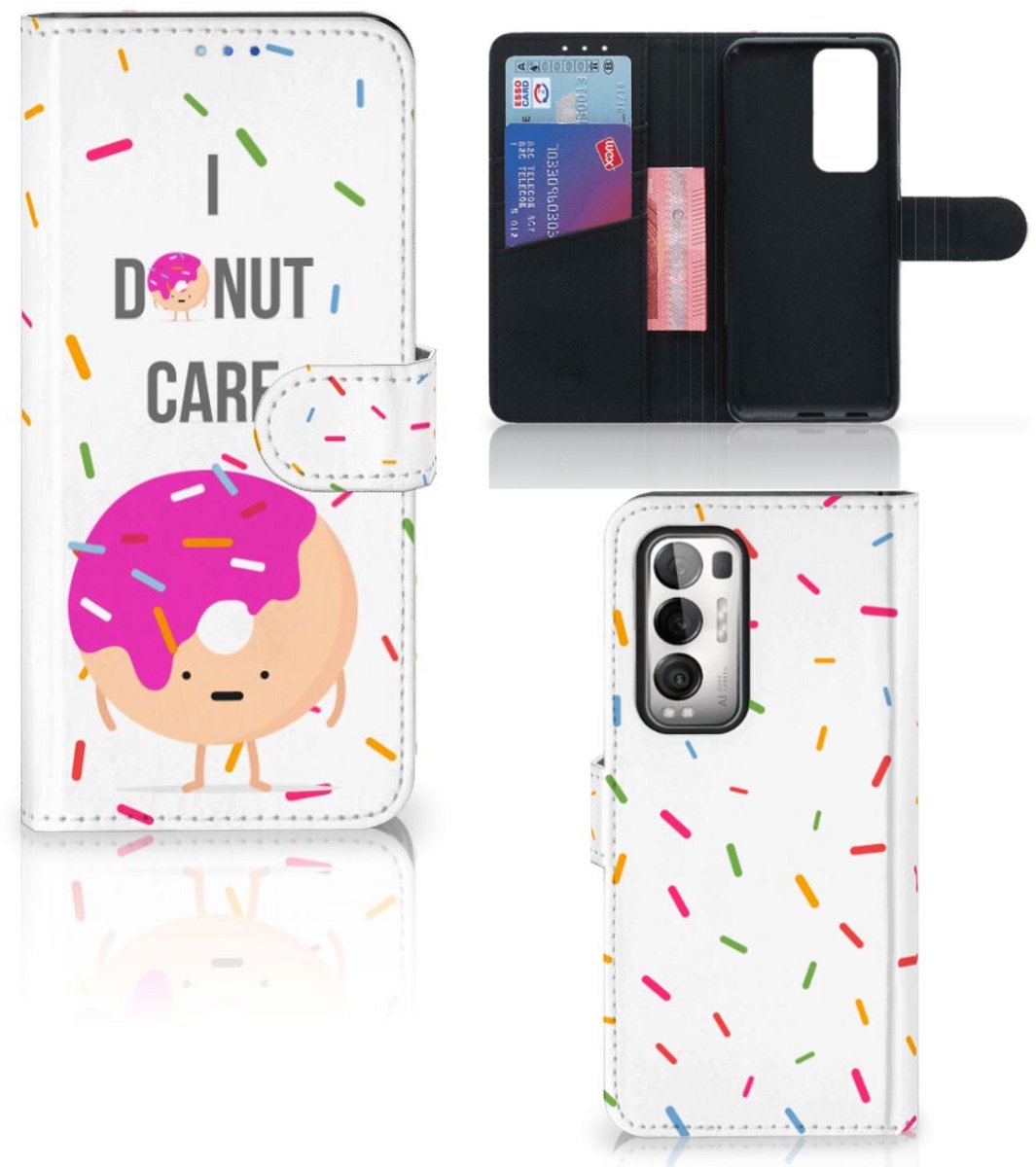 OPPO Find X3 Neo 5G Book Cover Donut Roze