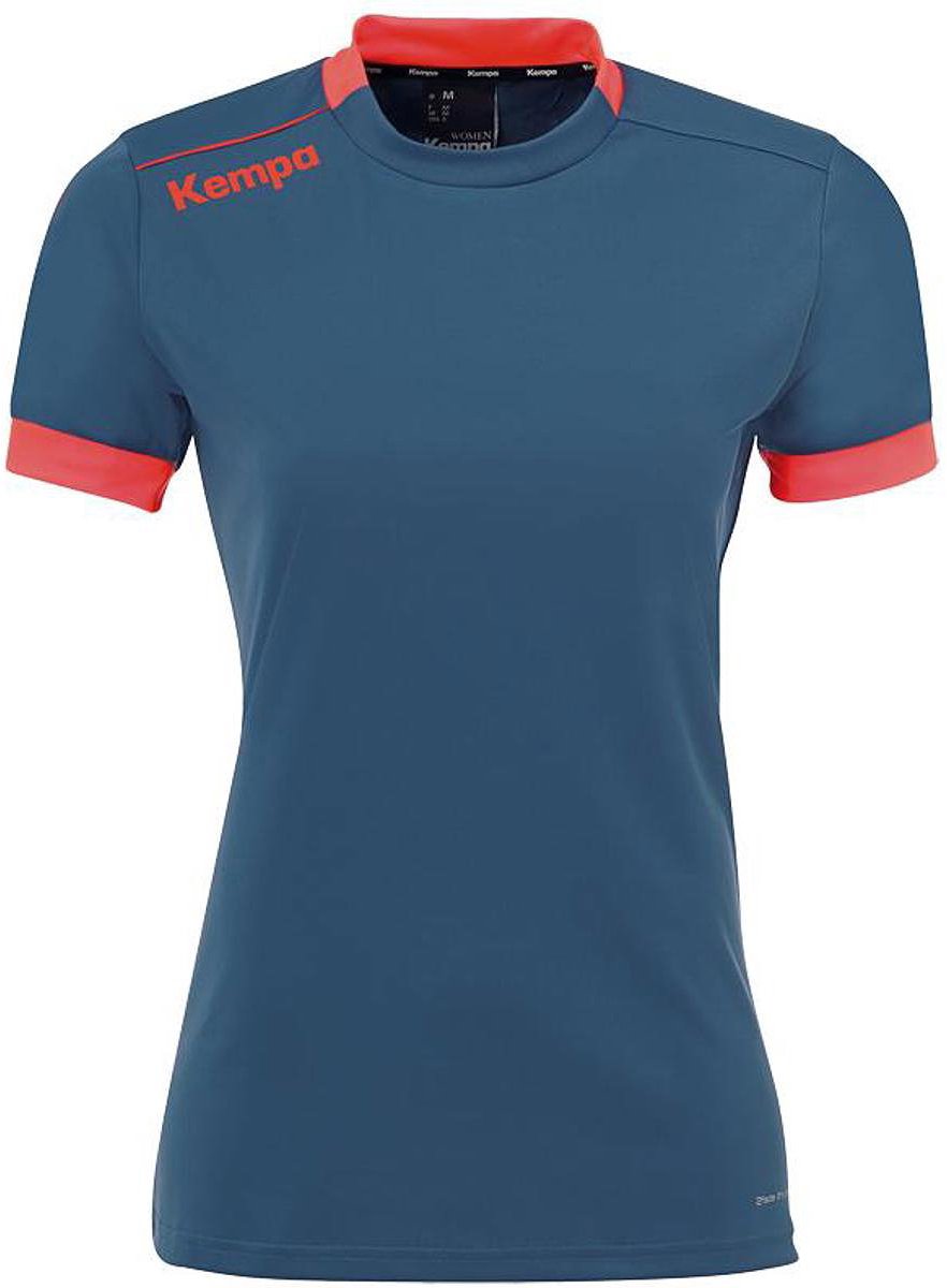 Kempa Player Shirt Korte Mouw Dames - Ijsgrijs / Fluorood | Maat: XL