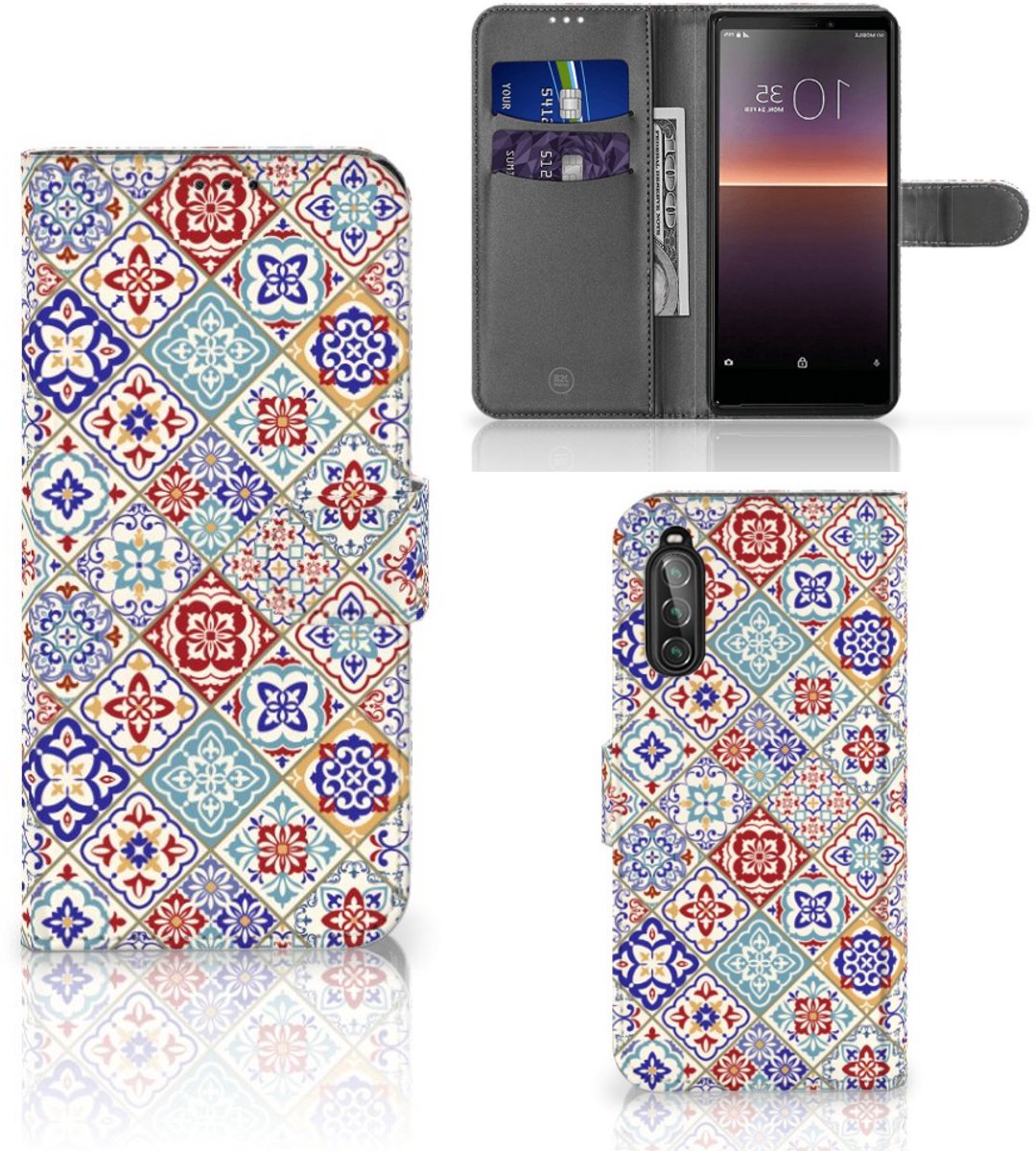 Sony Xperia 10 II Bookcase Tiles Color