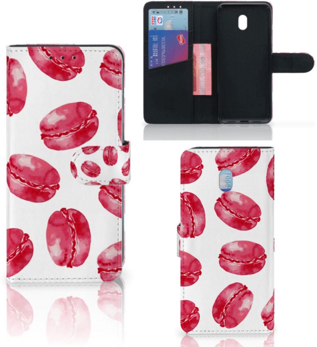 Xiaomi Redmi 8A Book Cover Pink Macarons
