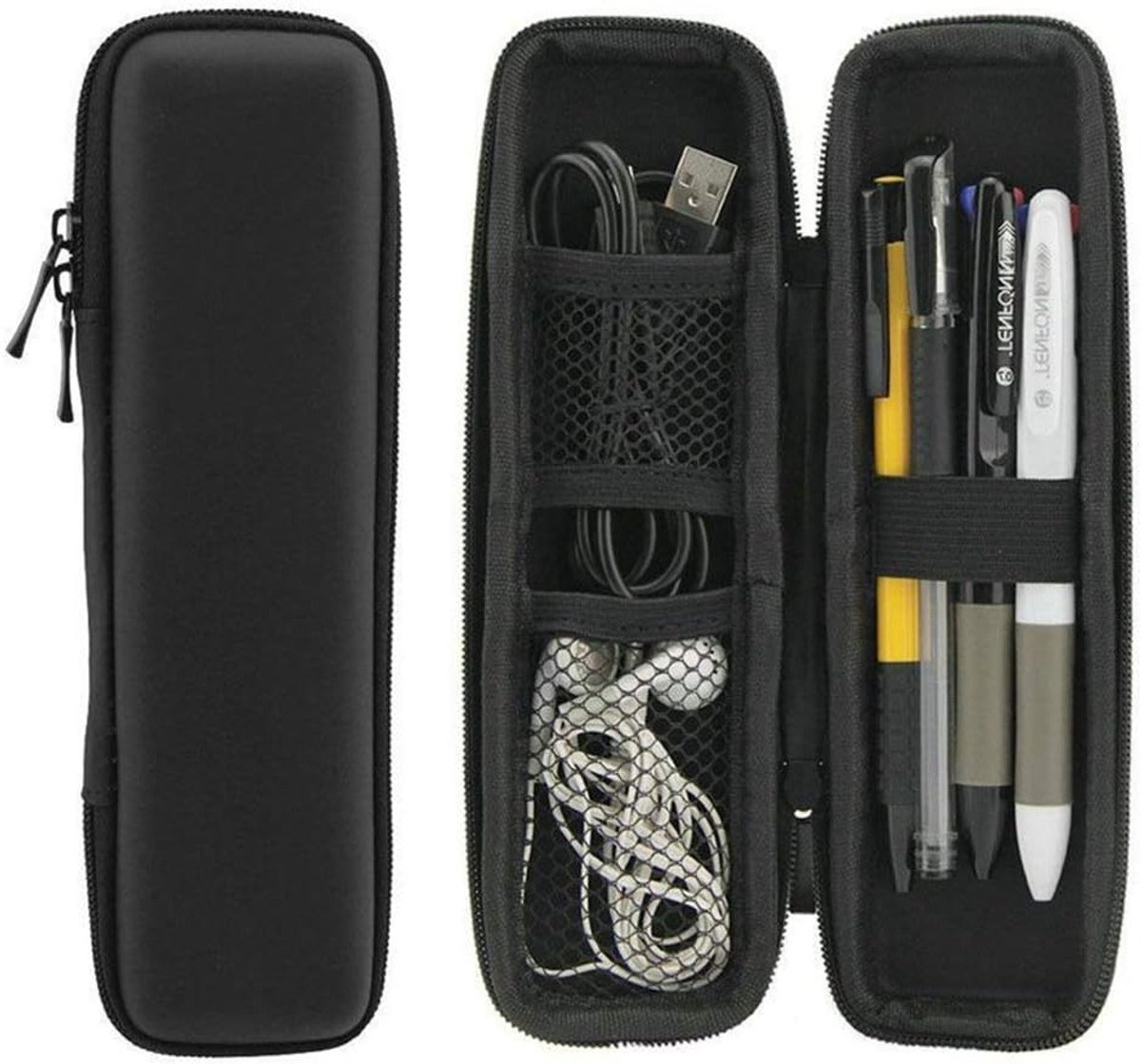 Duurzame Hard Shell Etui voor Potloden en Stylus - Beschermende Opbergtas voor Pennen en USB-kabels, Compact en Handig
