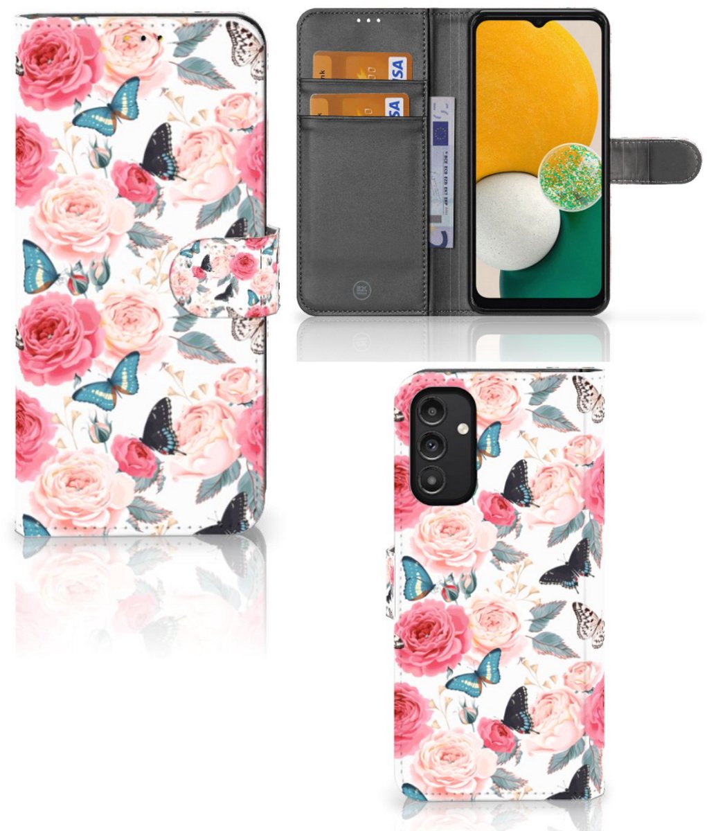 Samsung Galaxy A14 5G Hoesje Butterfly Roses