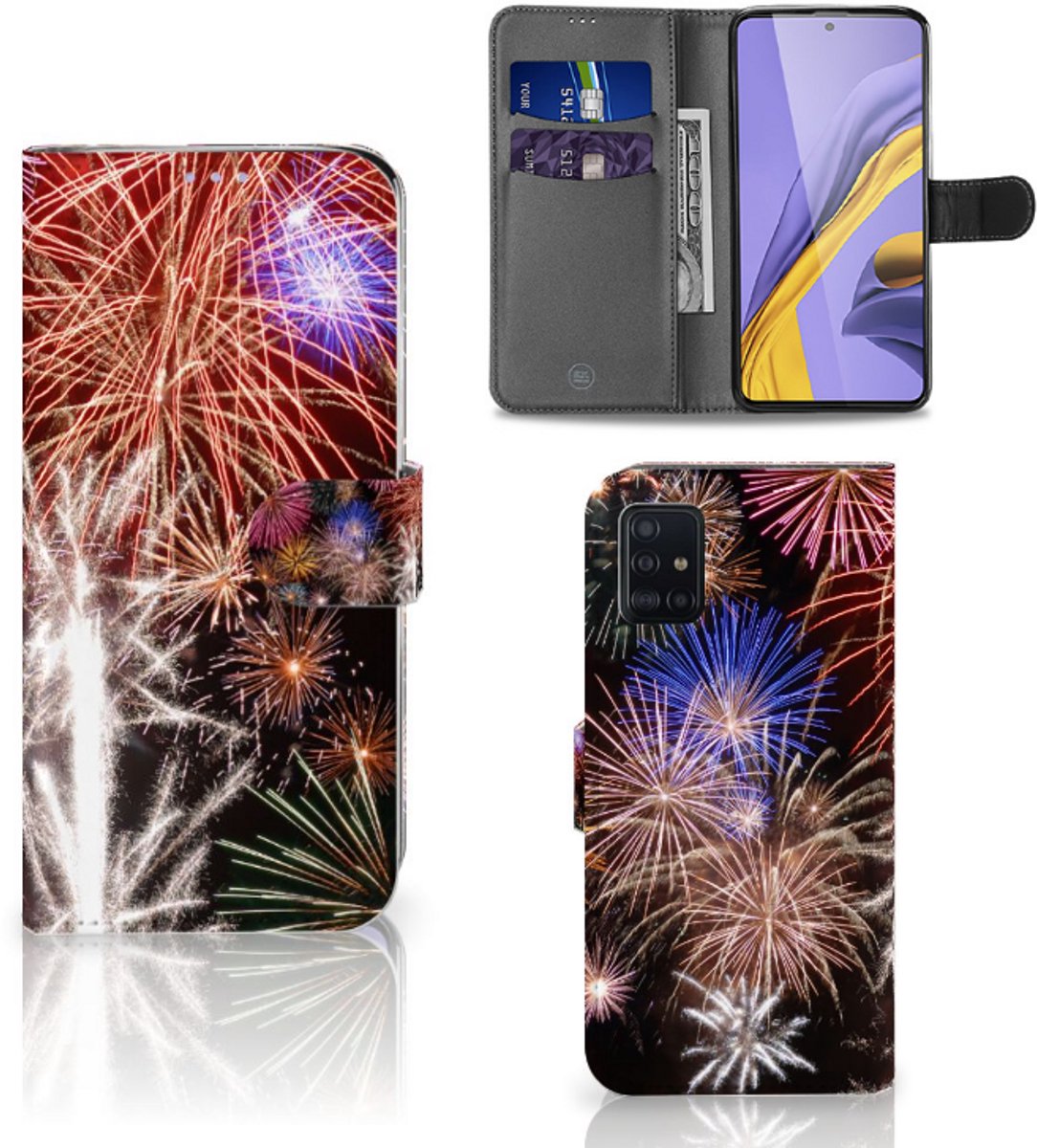 Samsung Galaxy A51 Wallet Case met Pasjes Vuurwerk