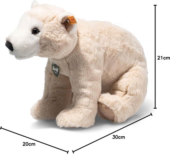 Steiff Knuffeldier Teddies for Tomorrow Siro ijsbeer, schattig knuffeldier met kunststof ogen, kinderen, jongens en meisjes, pluche dier 30 cm, wit, 062575 van Steiff — afbeelding 5